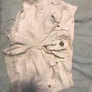 White jean shorts